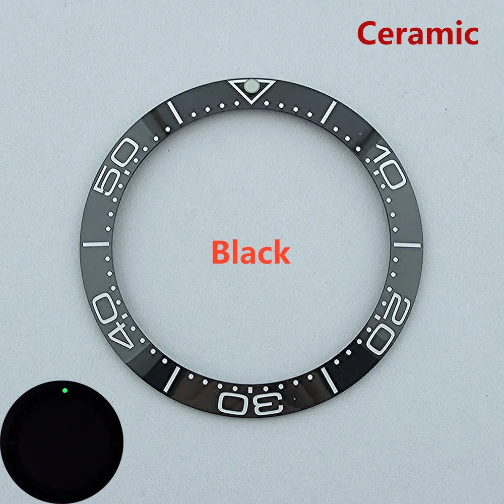 38mm ceramic High quality bezel green luminous insert bezel bezel is tilted for 40mm watch accessory repair tools