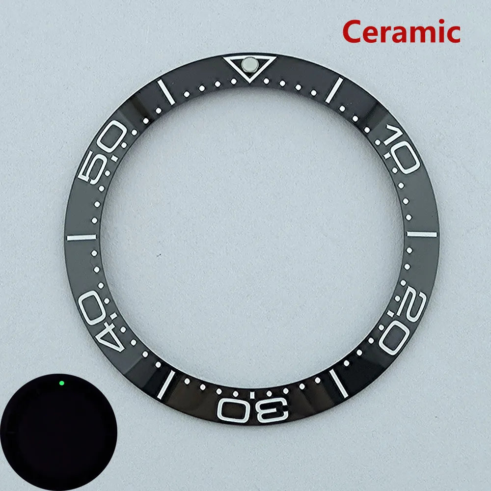 38mm ceramic High quality bezel green luminous insert bezel bezel is tilted for 40mm watch accessory repair tools