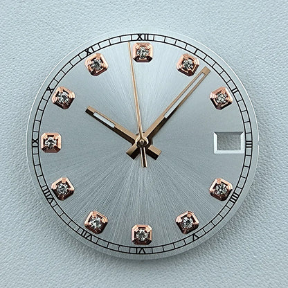 NH35 Dial Watch Dial Men's Watch Diamond Dial Custom Logo No logo 28.5mm No Luminous Fit NH Series Movement Watch Accessories