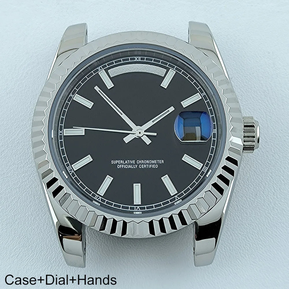 39mm Watch Case Miyota8285 Case  Men's Automatic Watch Stainless Steel Sapphire Glass Fit Miyota 8285 Movement Watch Accessories
