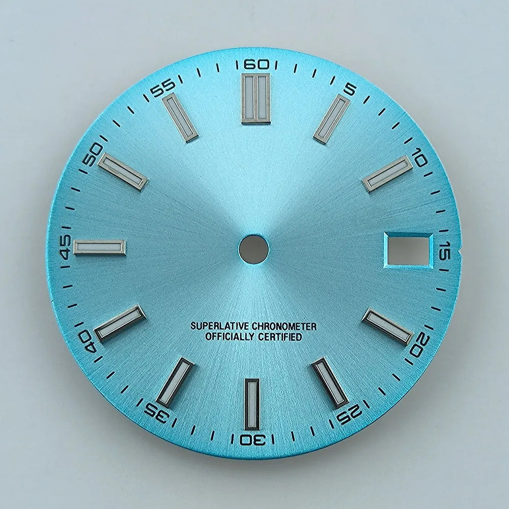 Watch dial NH35 dial Custom logo No logo Blue Luminous 28.5mm dial for NH35 NH36 movement watch accessories