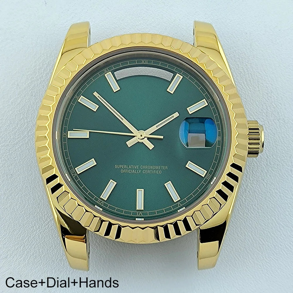 39mm Watch Case Miyota8285 Case  Men's Automatic Watch Stainless Steel Sapphire Glass Fit Miyota 8285 Movement Watch Accessories