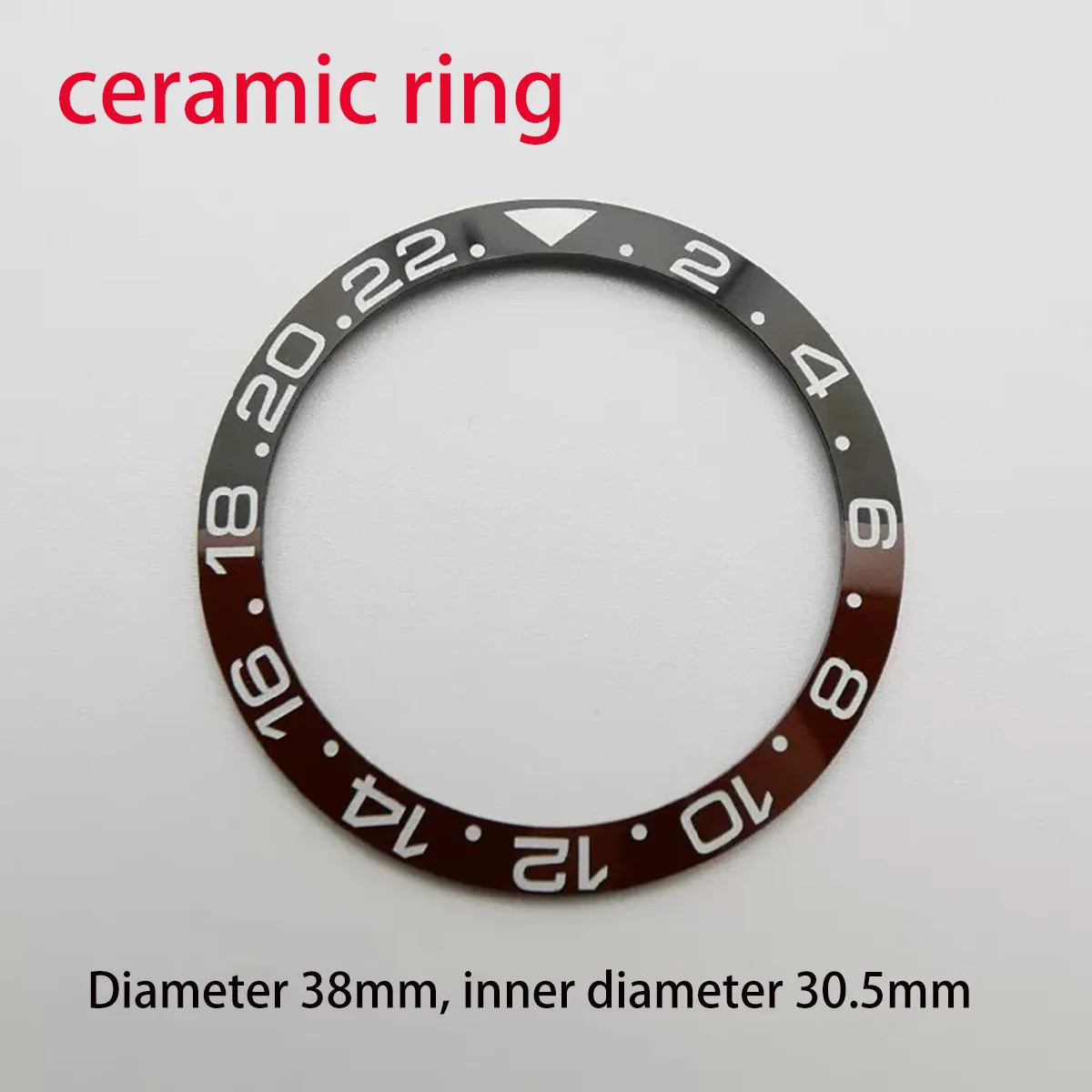 38mm Ceramic And Aluminum Ring GMT Style Watch Bezel Insert For 40mm Watch Cases Replace Accessory Diving Bezel Ring