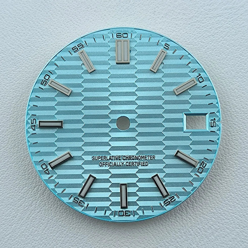 NH35 dial Custom logo No logo Watch dial 28.5mm Blue Luminous dial for NH35 NH36 movement watch accessories