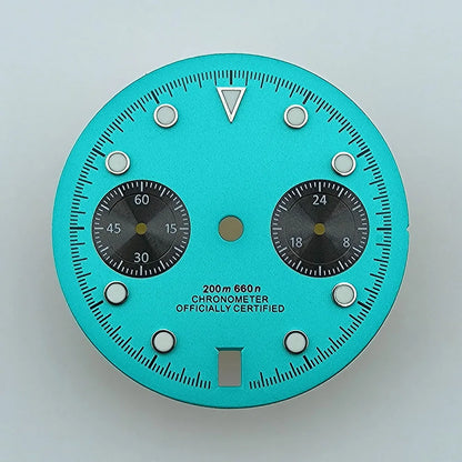 VK64 chronograph dial Custom logo Arabic numeral panda dial 29mm green glowing dial fit VK64 quartz movement watch accessories