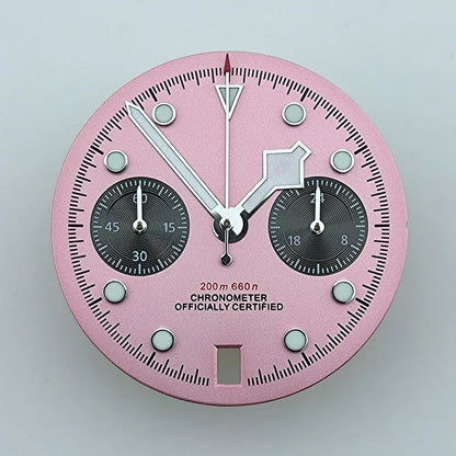 VK64 chronograph dial Custom logo Arabic numeral panda dial 29mm green glowing dial fit VK64 quartz movement watch accessories