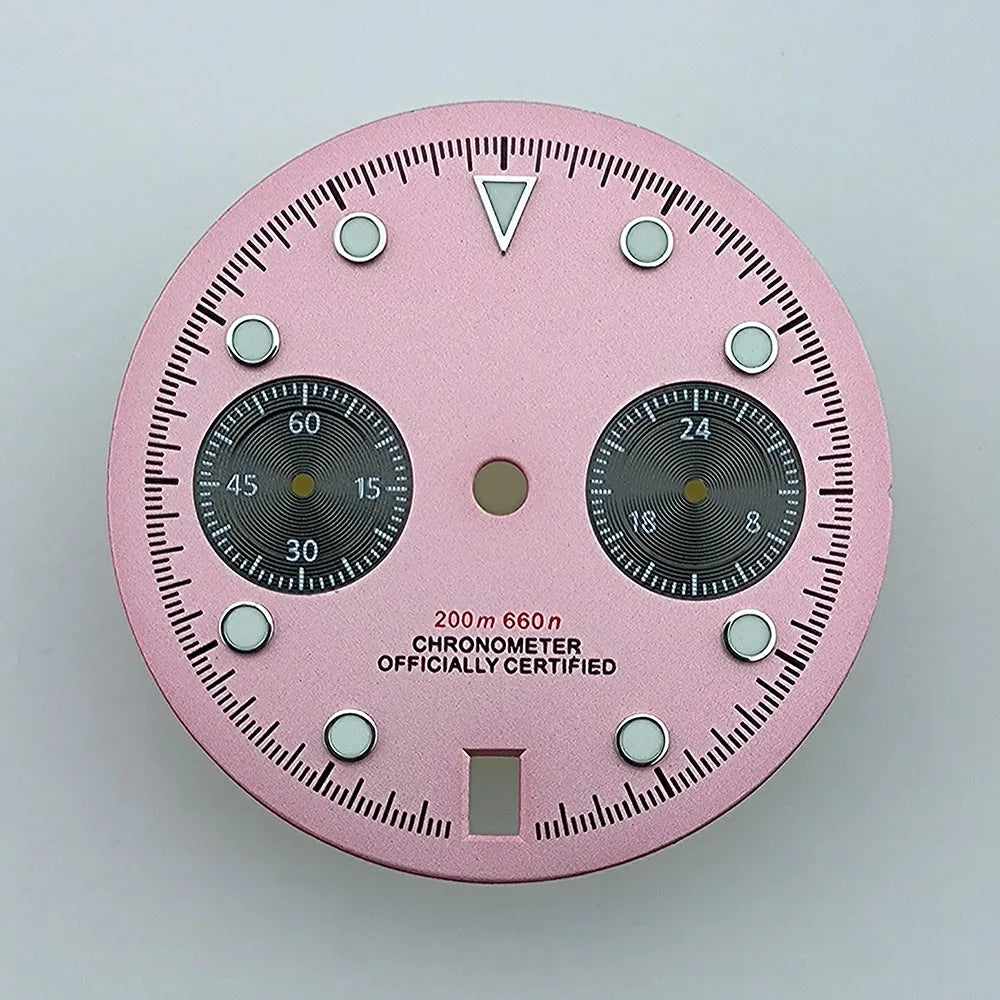 VK64 chronograph dial Custom logo Arabic numeral panda dial 29mm green glowing dial fit VK64 quartz movement watch accessories