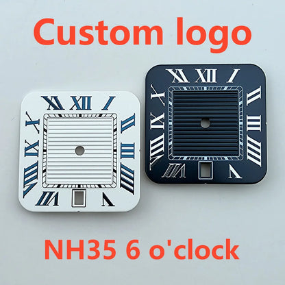 NH35 dial watch dial square dial Roman numeral NH35 date at 6 o'clock dial men's fit NH35 movement watch accessories
