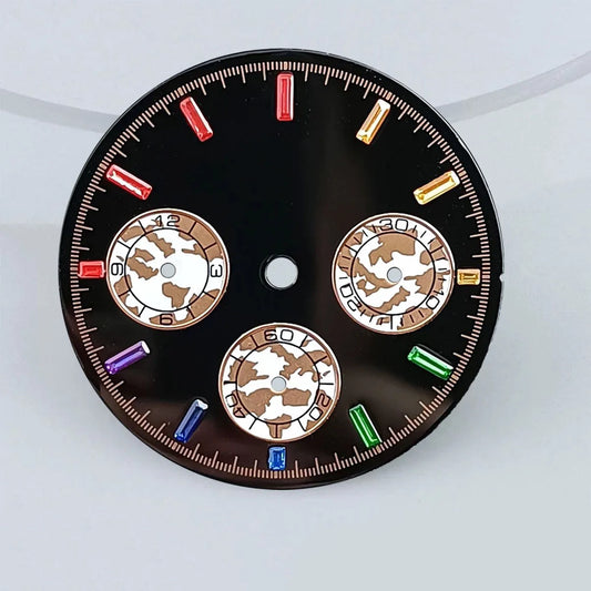29mm VK63 chronograph dial Custom logo Panda dial Green glowing fit VK63 quartz movement watch accessories