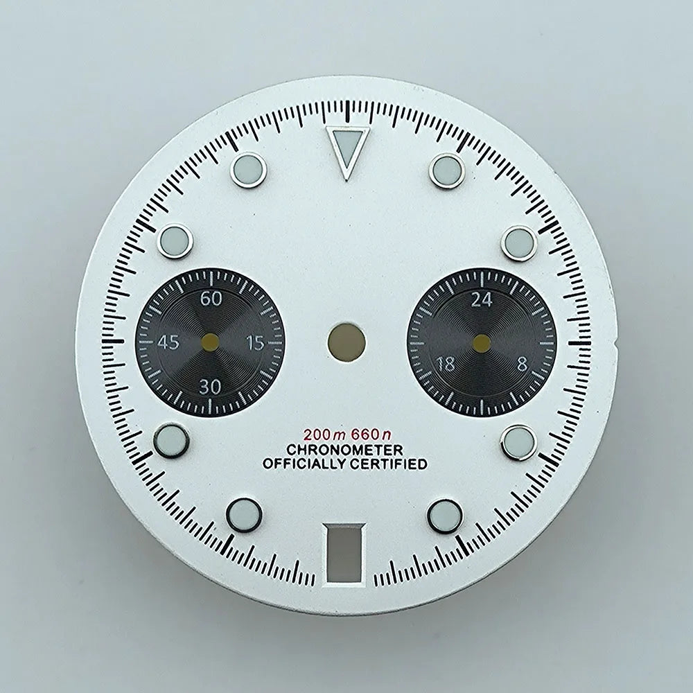 VK64 chronograph dial Custom logo Arabic numeral panda dial 29mm green glowing dial fit VK64 quartz movement watch accessories