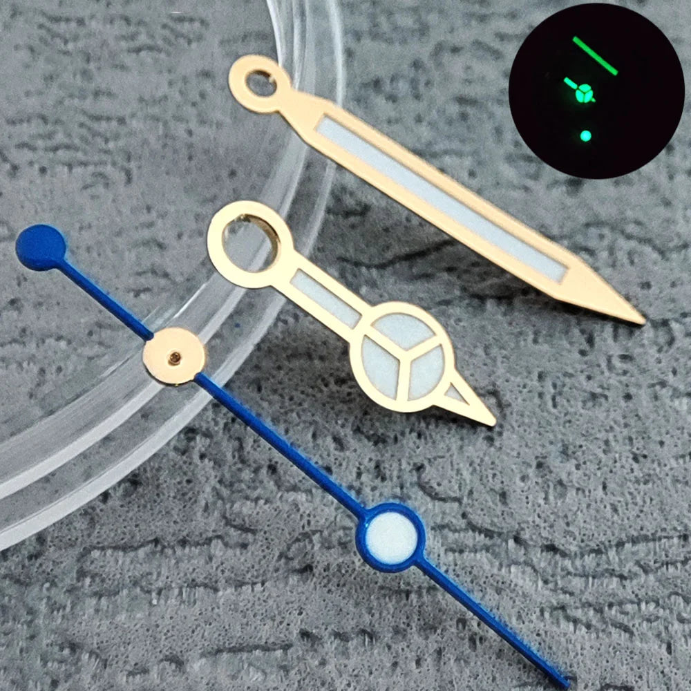 NH35 Hands Rose Gold Silver Watch Hands For NH35/NH36/4R/7S Movement Watches Pointers Green/Blue Luminous