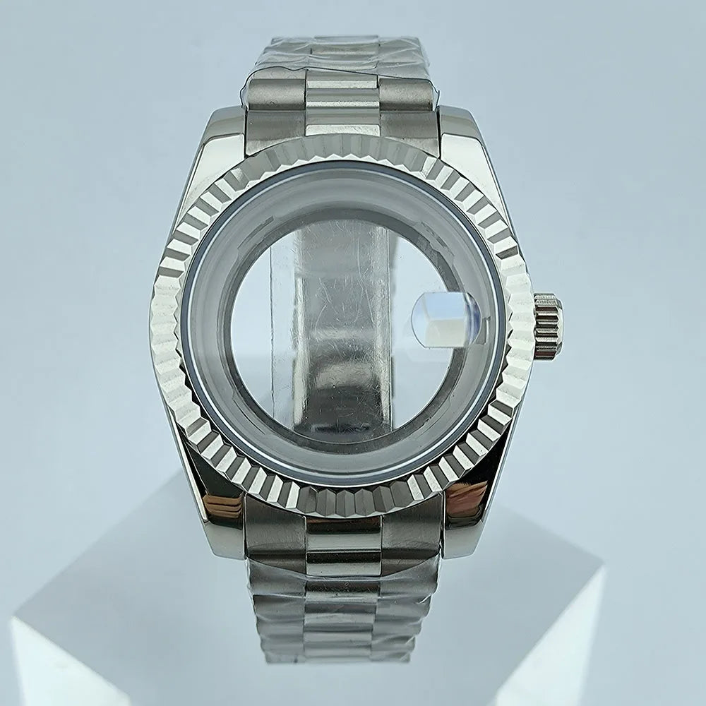 Miyota8285 hands watch case stainless steel men automatic watch sapphire glass suitable for 8285 movement watch accessories