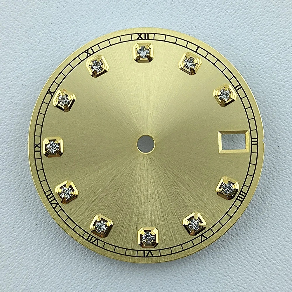 NH35 Dial Watch Dial Men's Watch Diamond Dial Custom Logo No logo 28.5mm No Luminous Fit NH Series Movement Watch Accessories