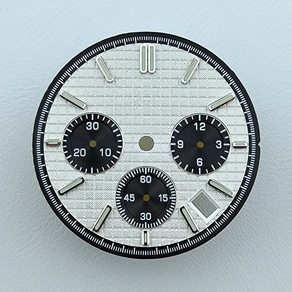 VK63 dial 31.8mm No Logo Dial Panda Dial Green luminous Dial fit VK63 movement watch accessories repair tools