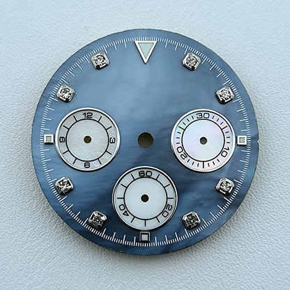 Hot 29.5mm VK63 chronograph dial Diamond Numerals Shell dial No Luminous fit VK63 quartz movement watch accessories