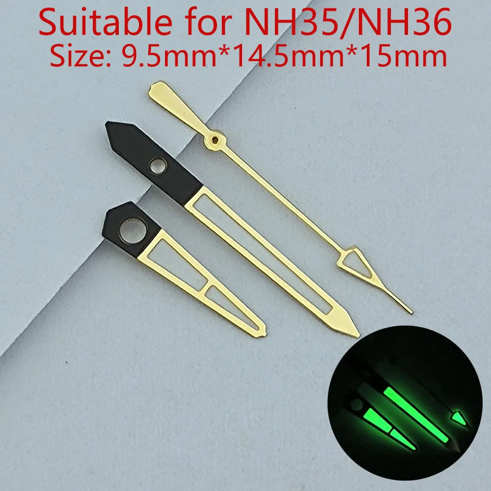 NH35 Hands Watch Hands Watch Accessories Watch Pointer White Pointer Green Super Luminous Suitable For N H35 N H36 Movement