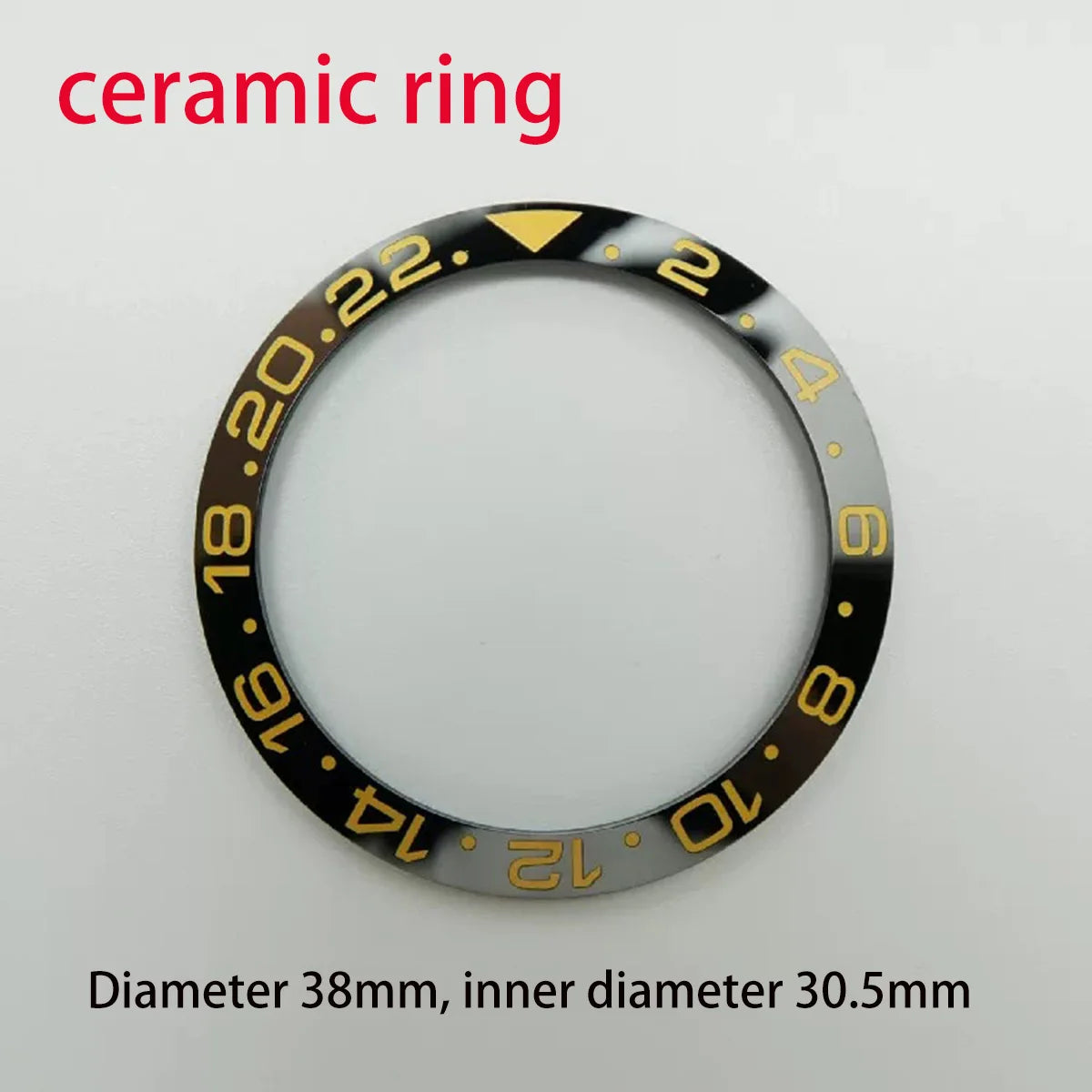 38mm Ceramic And Aluminum Ring GMT Style Watch Bezel Insert For 40mm Watch Cases Replace Accessory Diving Bezel Ring
