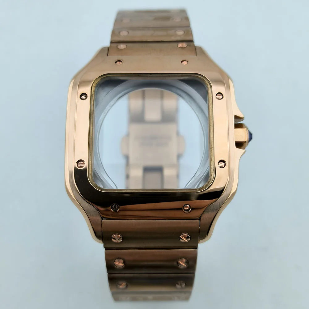 NH35 case Watch Case High quality Square case Roma Dial Folding Buckle Square Case fit NH35 NH36 movement Watch accessories