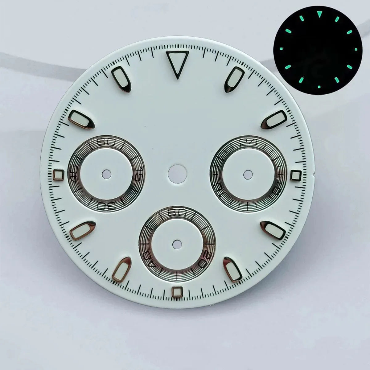 29mm VK63 chronograph dial Custom logo Panda dial Green glowing fit VK63 quartz movement watch accessories