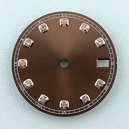 NH35 Dial Watch Dial Men's Watch Diamond Dial Custom Logo No logo 28.5mm No Luminous Fit NH Series Movement Watch Accessories