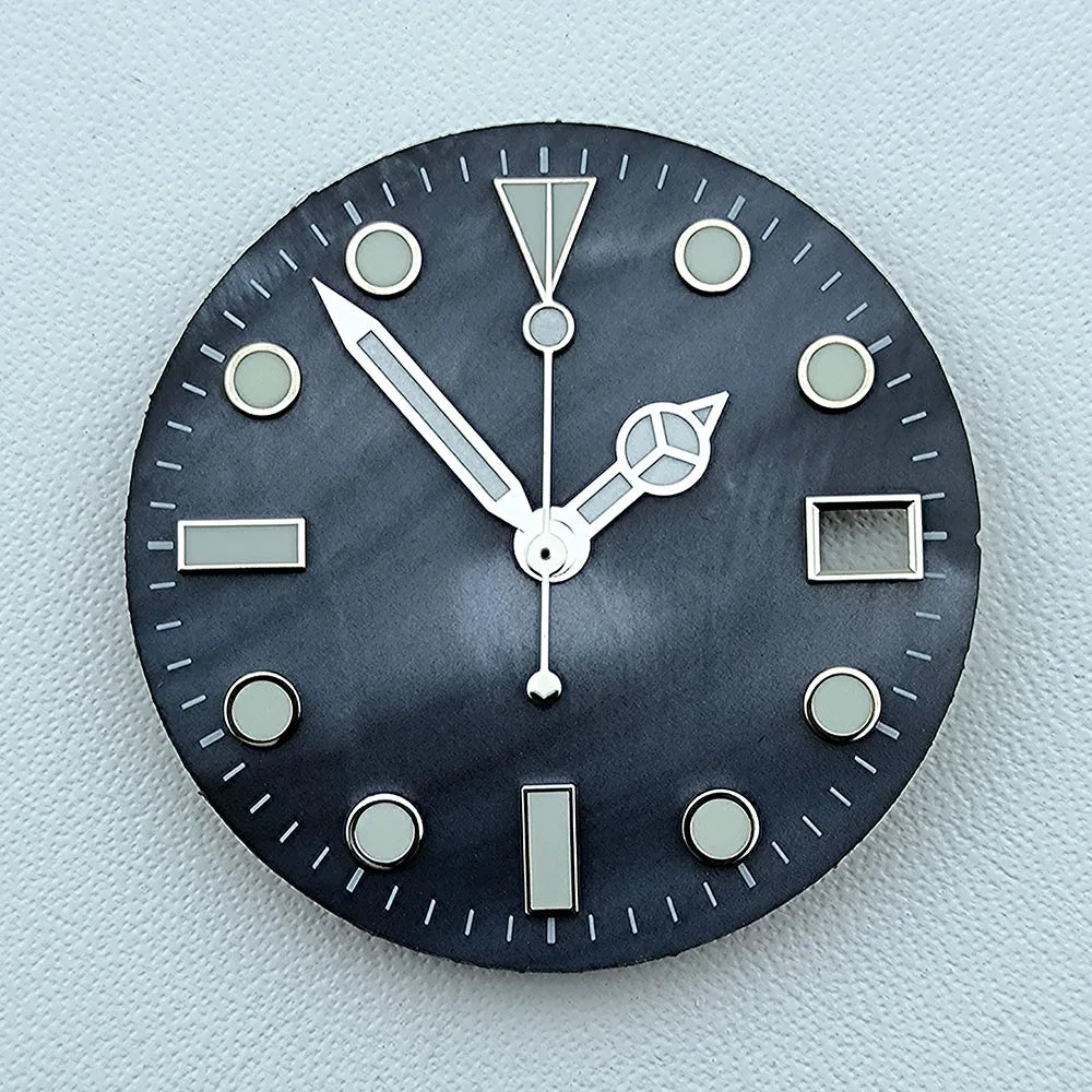 NH35 dial 28.5mm Custom logo luminous Pearl Shell Dial watch dial suitable for NH35 movement watch accessories repair tools