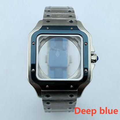 NH35 case Watch Case High quality Square case Roma Dial Folding Buckle Square Case fit NH35 NH36 movement Watch accessories