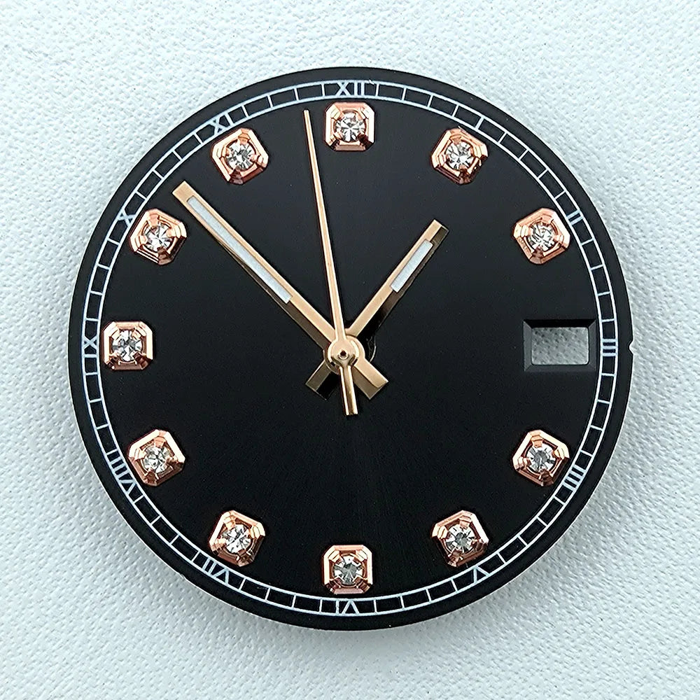 NH35 Dial Watch Dial Men's Watch Diamond Dial Custom Logo No logo 28.5mm No Luminous Fit NH Series Movement Watch Accessories