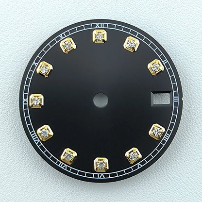 NH35 Dial Watch Dial Men's Watch Diamond Dial Custom Logo No logo 28.5mm No Luminous Fit NH Series Movement Watch Accessories