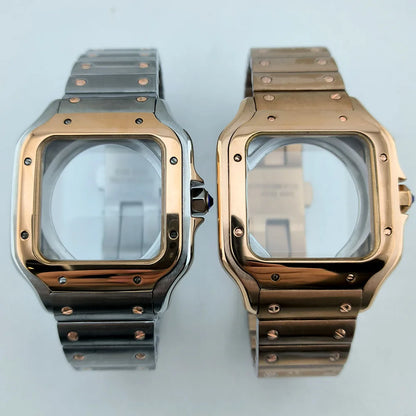 NH35 case Watch Case High quality Square case Roma Dial Folding Buckle Square Case fit NH35 NH36 movement Watch accessories