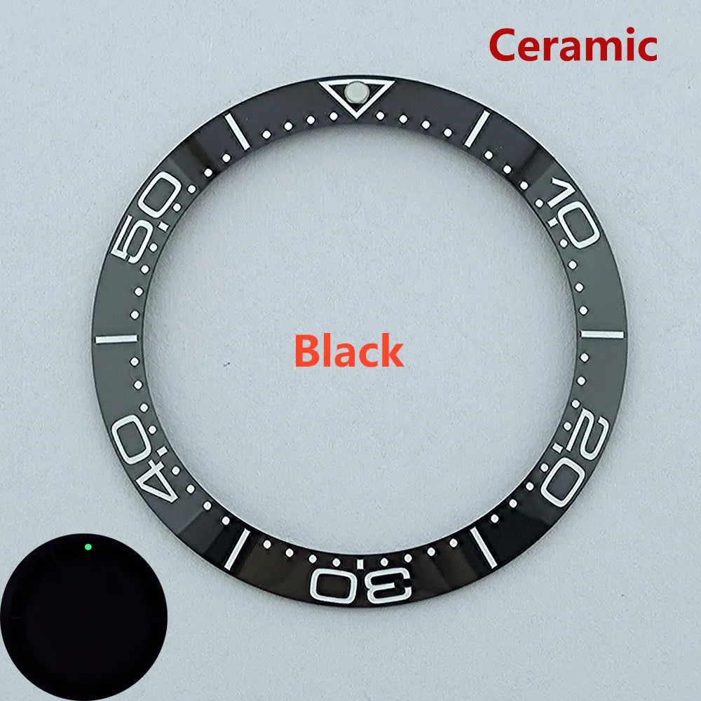 38mm ceramic High quality bezel green luminous insert bezel bezel is tilted for 40mm watch accessory repair tools