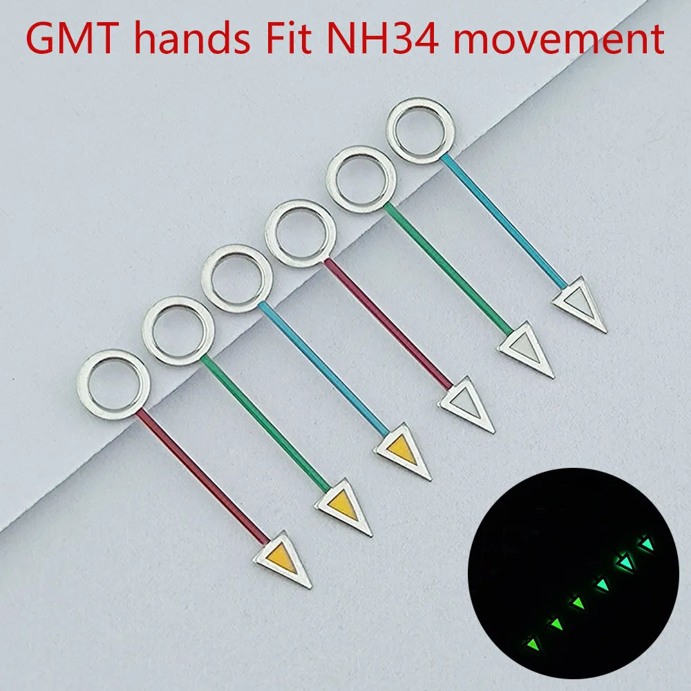 NH34 hands GMT hands Watch hands Green Luminous Suitable for NH34 movement Watch accessories Watch repair tools