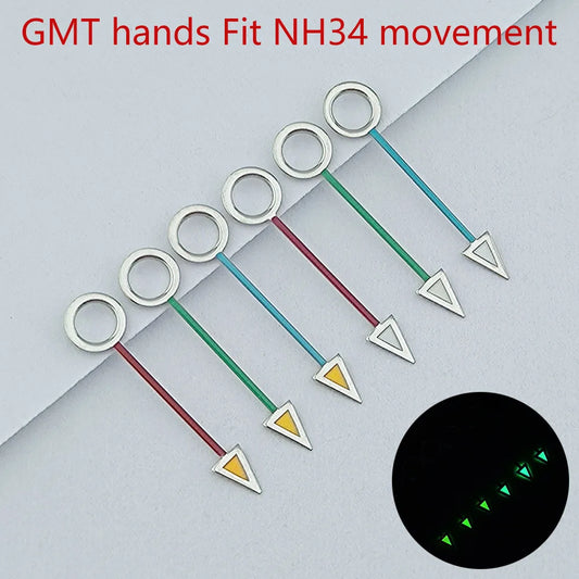 NH34 hands GMT hands Watch hands Green Luminous Suitable for NH34 movement Watch accessories Watch repair tools