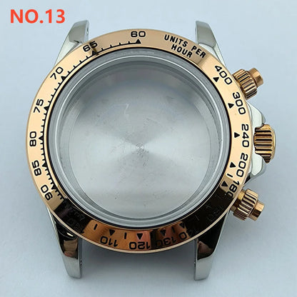 VK63 case Stainless steel high quality Watch case men's chronograph quartz watch suitable for VK63 movement watch accessories