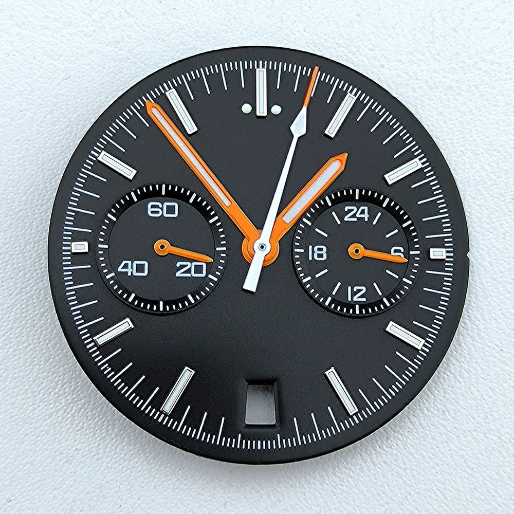 VK64 dial No Logo Dial Panda Dial Green luminous 32.5mm Dial fit VK64 movement watch accessories repair tools
