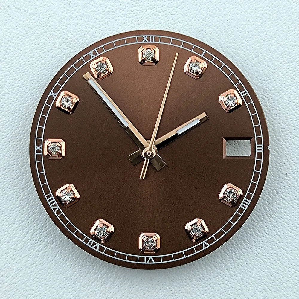 NH35 Dial Watch Dial Men's Watch Diamond Dial Custom Logo No logo 28.5mm No Luminous Fit NH Series Movement Watch Accessories