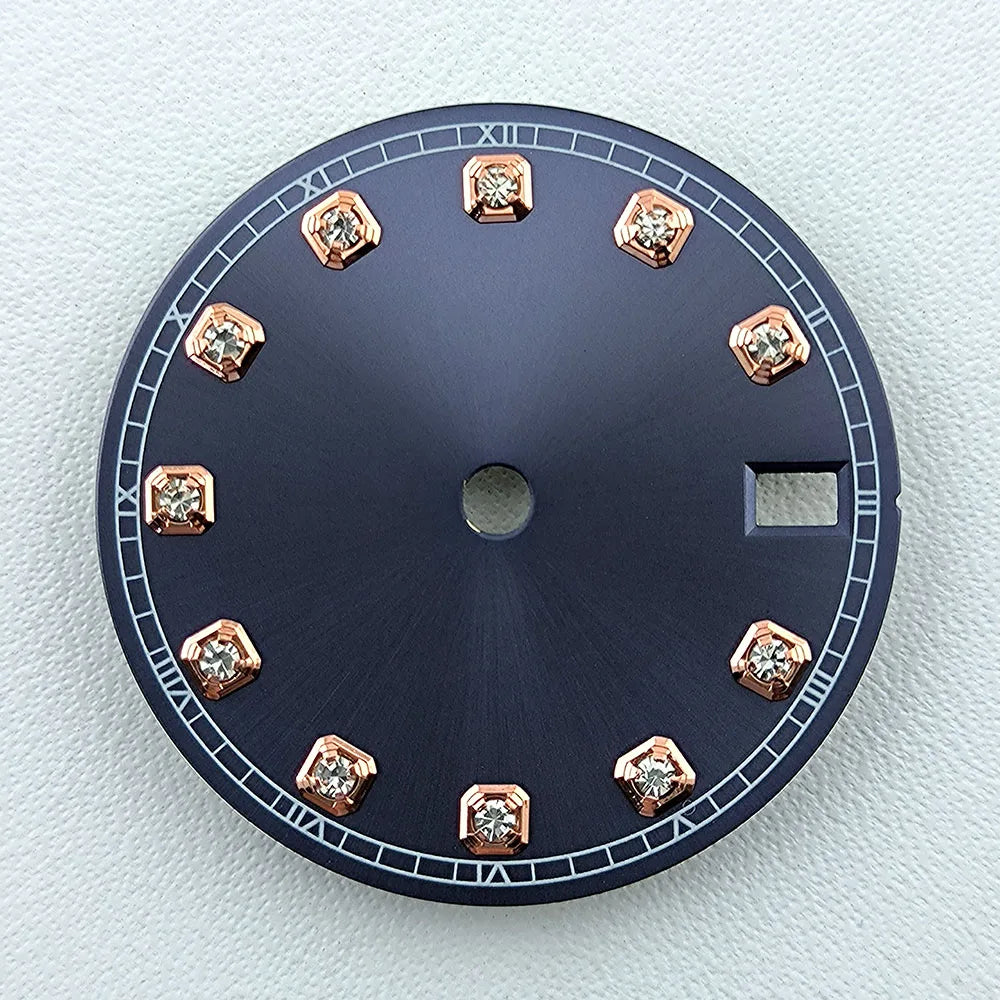 NH35 Dial Watch Dial Men's Watch Diamond Dial Custom Logo No logo 28.5mm No Luminous Fit NH Series Movement Watch Accessories