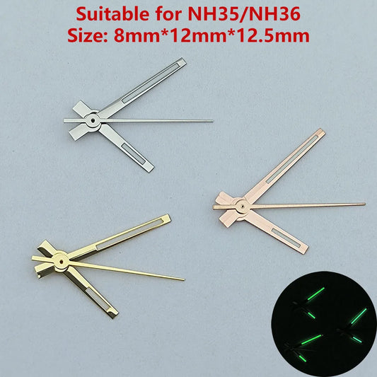 NH35 hands NH36 hands watch hands watch pointer green luminous suitable for N H35 N H36 movement Watch accessories