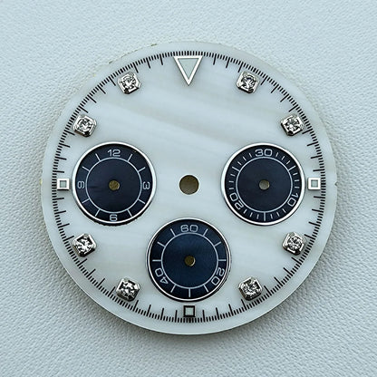 Hot 29.5mm VK63 chronograph dial Diamond Numerals Shell dial No Luminous fit VK63 quartz movement watch accessories