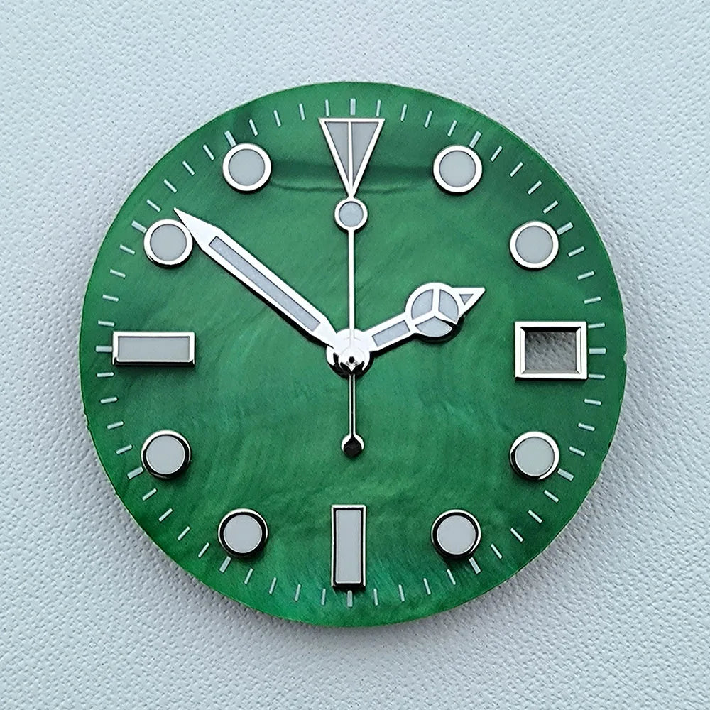 NH35 dial 28.5mm Custom logo luminous Pearl Shell Dial watch dial suitable for NH35 movement watch accessories repair tools