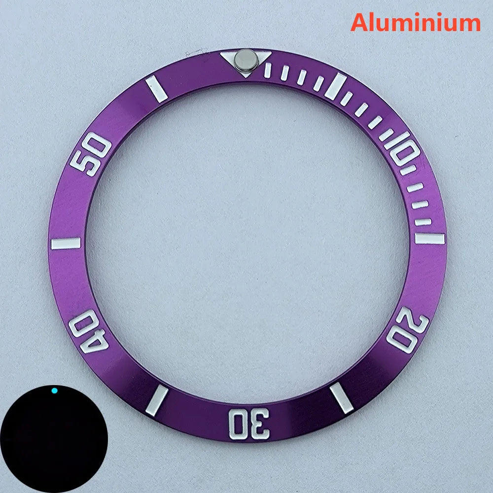 insert bezel ceramic/aluminium 38mm high quality green/blue luminous bezel is tilted for 40mm case watch repair tools