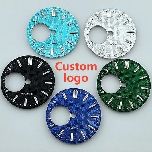 NH38 dial Custom Logo 28.5mm watch dial green luminous dial Suitable for NH38 movement watch accessories Watch repair tools