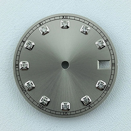 NH35 Dial Watch Dial Men's Watch Diamond Dial Custom Logo No logo 28.5mm No Luminous Fit NH Series Movement Watch Accessories