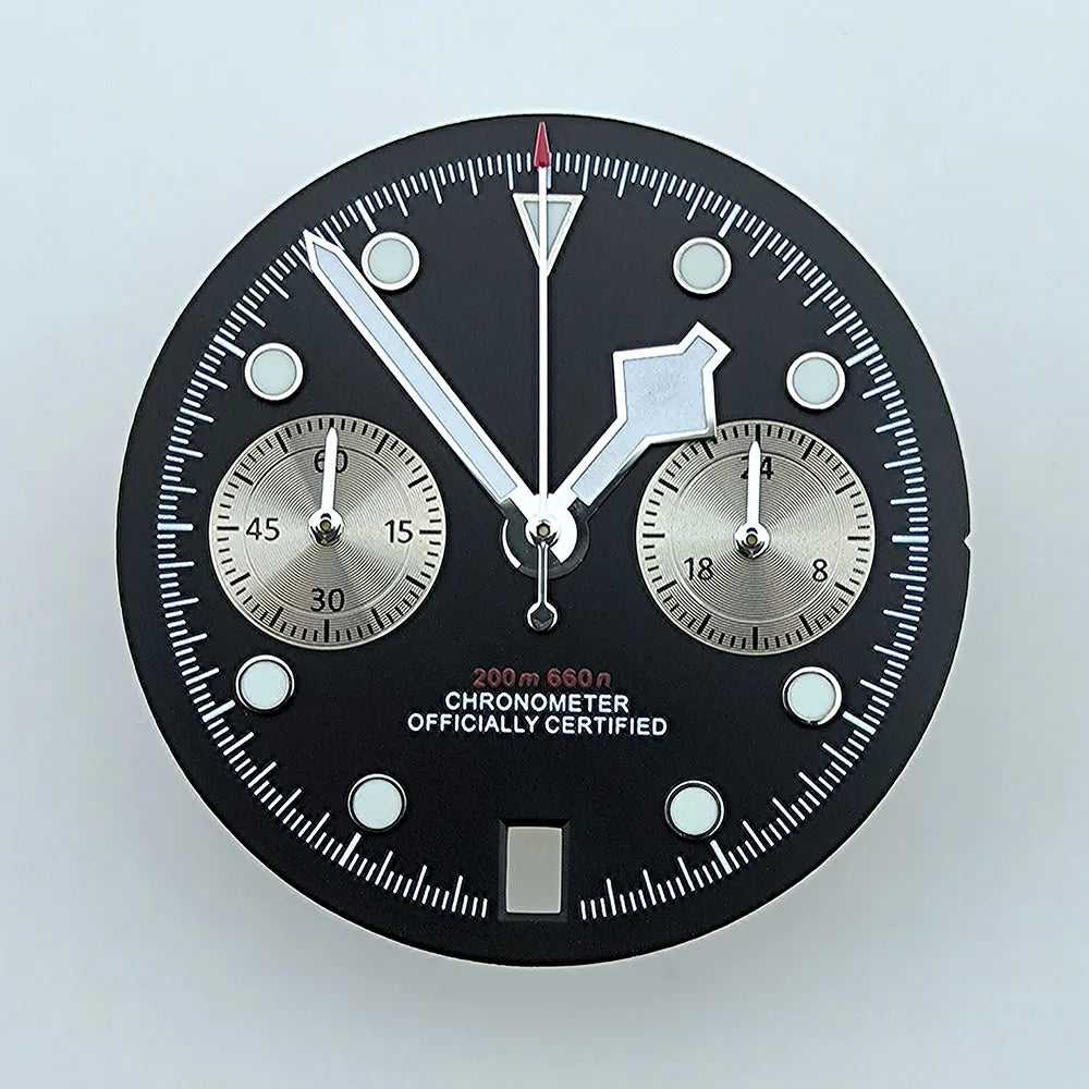 VK64 chronograph dial Custom logo Arabic numeral panda dial 29mm green glowing dial fit VK64 quartz movement watch accessories