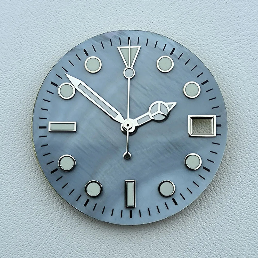 NH35 dial 28.5mm Custom logo luminous Pearl Shell Dial watch dial suitable for NH35 movement watch accessories repair tools