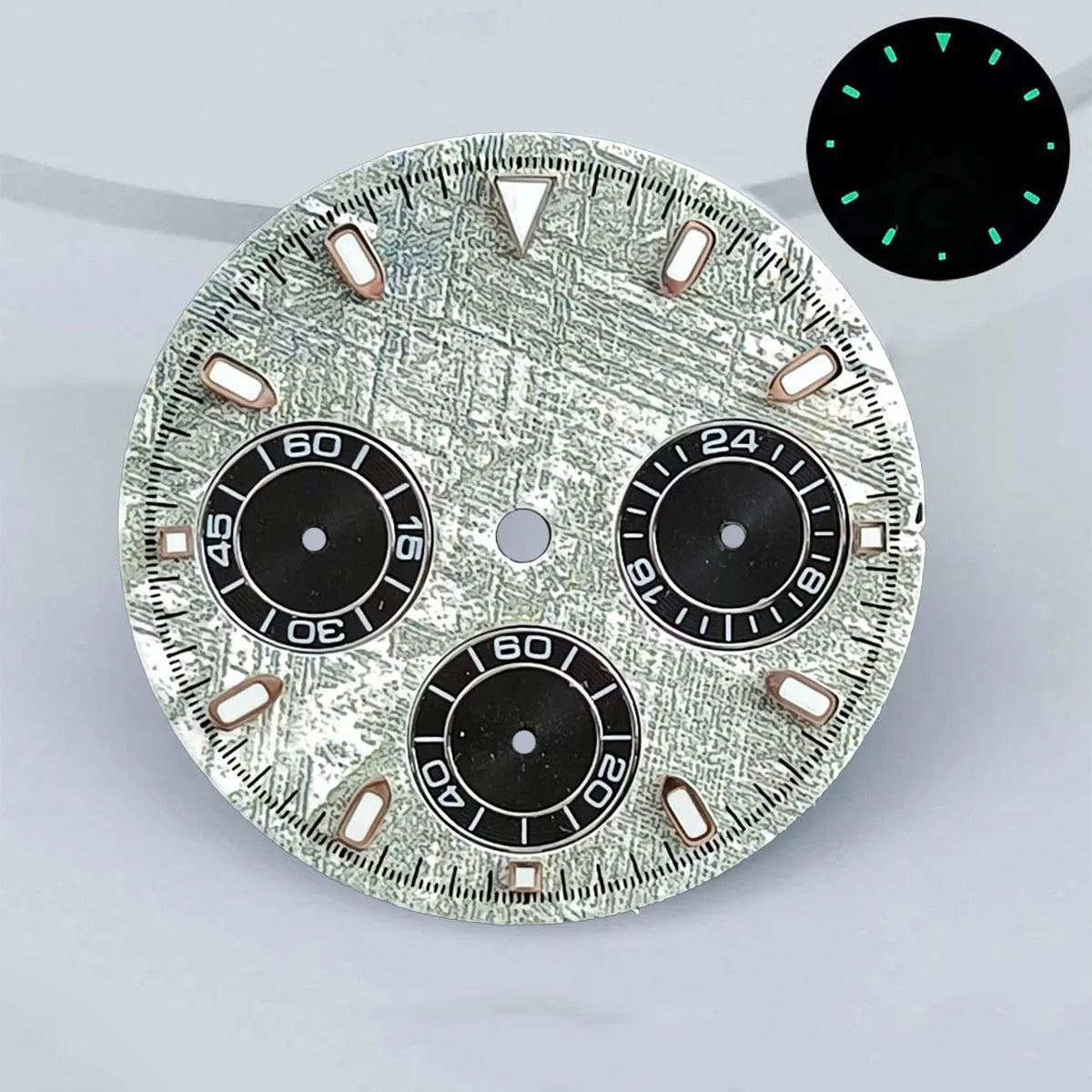 29mm VK63 chronograph dial Custom logo Panda dial Green glowing fit VK63 quartz movement watch accessories