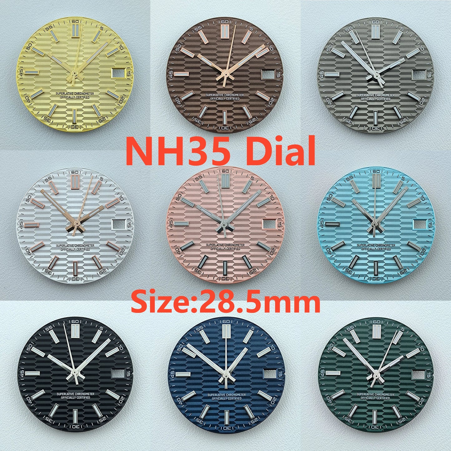 NH35 dial Custom logo No logo Watch dial 28.5mm Blue Luminous dial for NH35 NH36 movement watch accessories