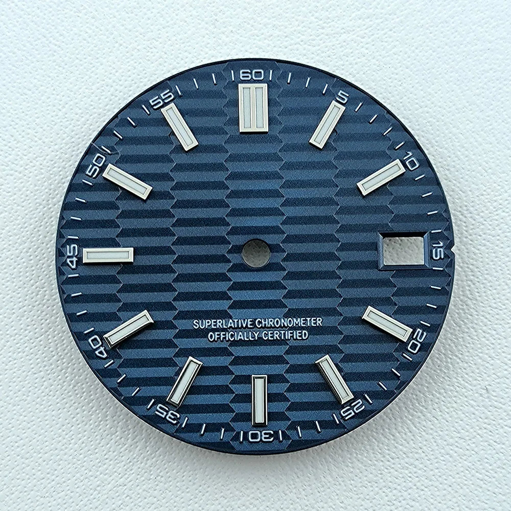 NH35 dial Custom logo No logo Watch dial 28.5mm Blue Luminous dial for NH35 NH36 movement watch accessories