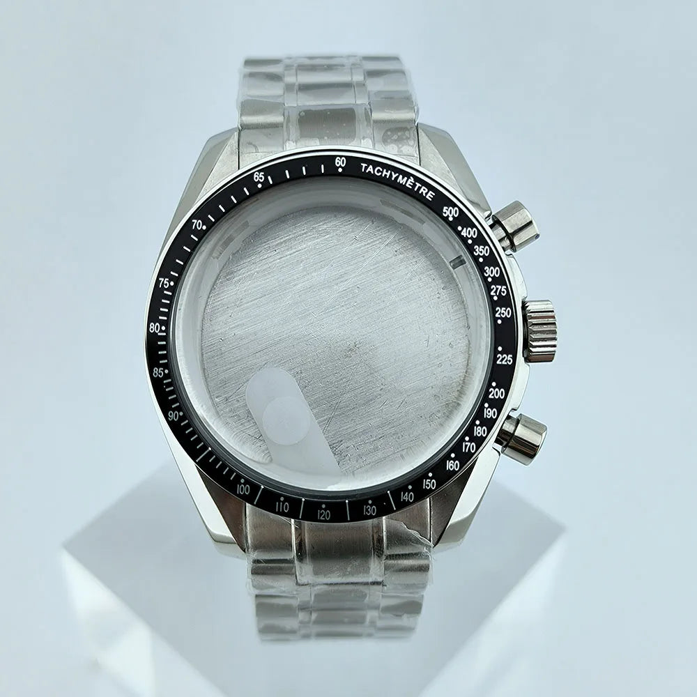 VK63 Chronograph Case VK63 quartz Watch Case fit 32.5mm dial stainless steel case stainless steel Strap Men's Case Accessories