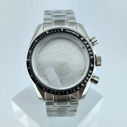 VK63 Chronograph Case VK63 quartz Watch Case fit 32.5mm dial stainless steel case stainless steel Strap Men's Case Accessories