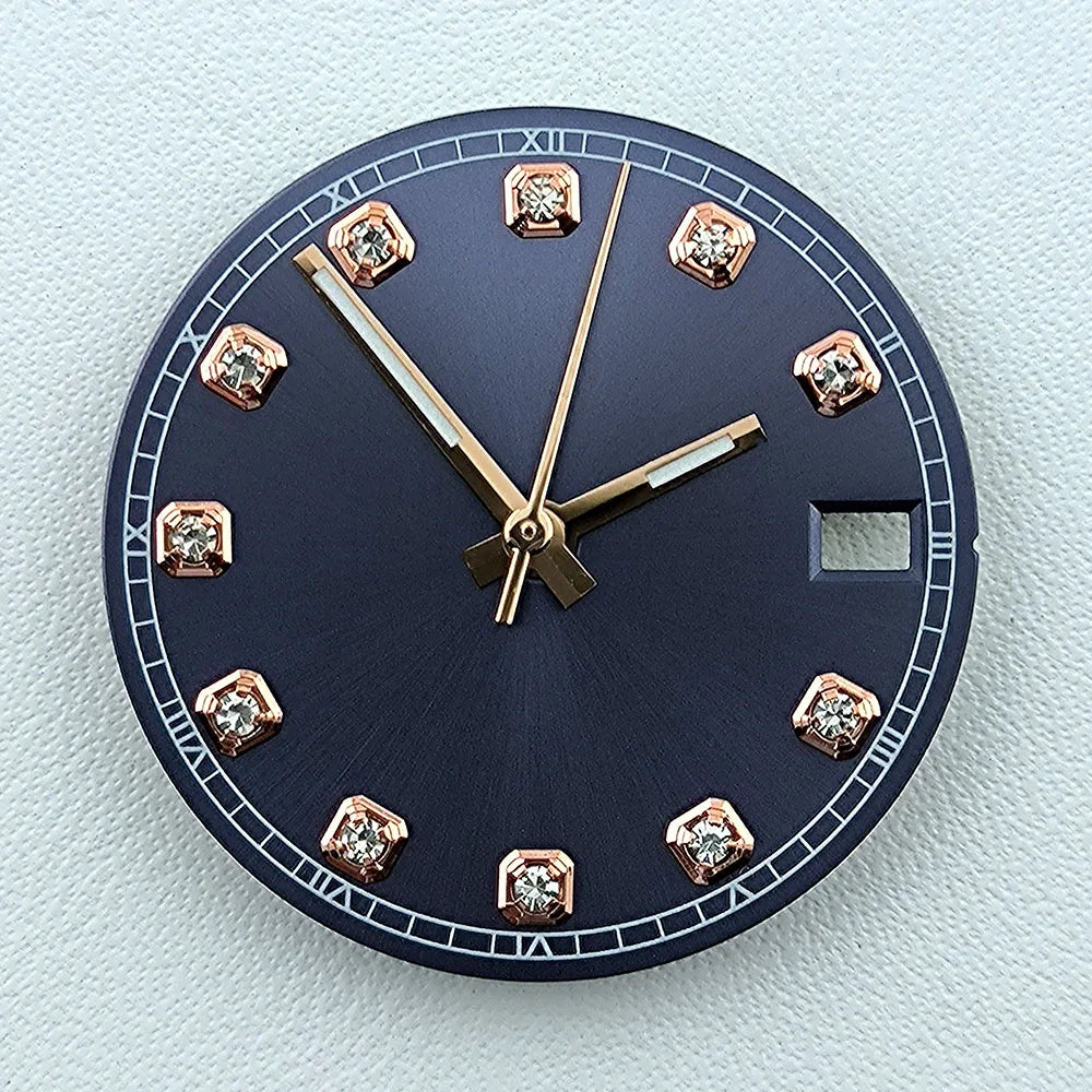 NH35 Dial Watch Dial Men's Watch Diamond Dial Custom Logo No logo 28.5mm No Luminous Fit NH Series Movement Watch Accessories